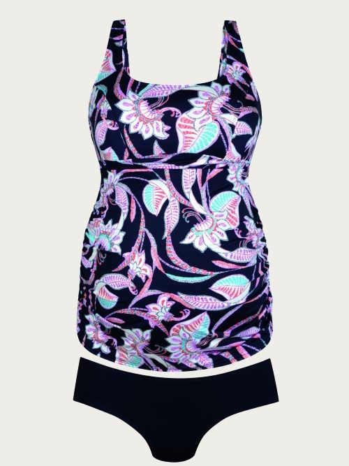 Anita Badmode Hatutu zwart/print zwangerschap tankini