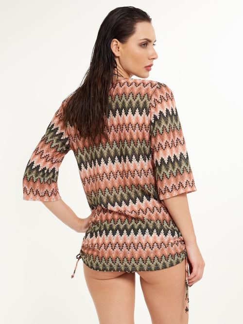 LingaDore Beach Neva groen/roze tuniek