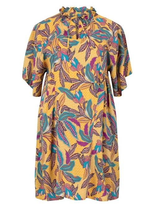 Rosa Faia Badmode Tahiti geel/print strandjurk