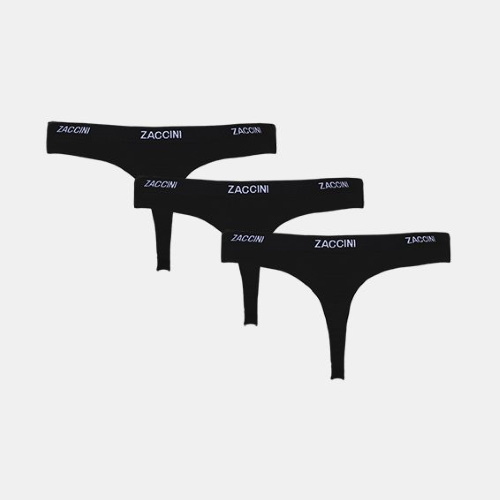 Zaccini Black and White zwart/wit string