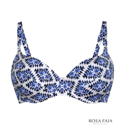 Rosa Faia Badmode Daisy blauw/print voorgevormde bikinitop