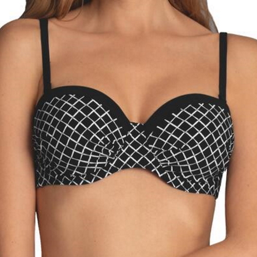 Rosa Faia Badmode Cassie zwart/wit voorgevormde bikinitop