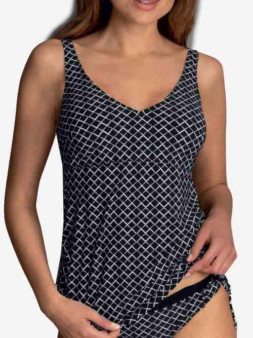Rosa Faia Badmode Malaika zwart/wit tankini top