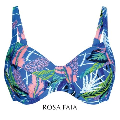 Rosa Faia Badmode Sibel blauw/print soft-cup bikinitop