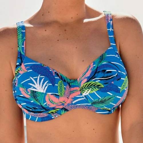 Rosa Faia Badmode Sibel blauw/print soft-cup bikinitop