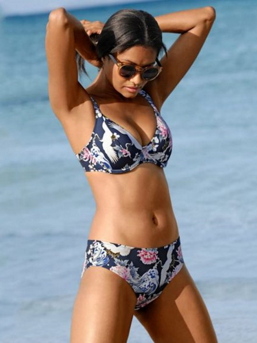 Rosa Faia Badmode Celine marine blauw/print soft-cup bikinitop