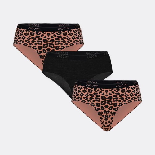 Zaccini Leopard oranje/print short