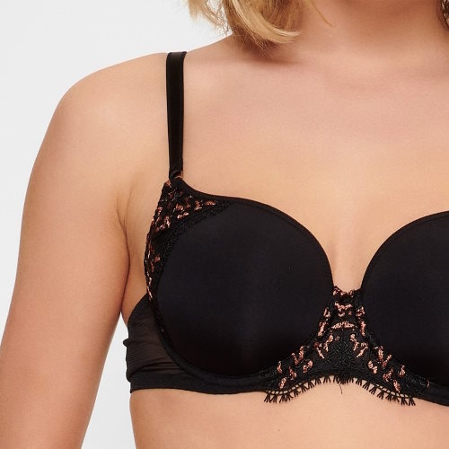 LingaDore In love with embroidery zwart/koper voorgevormde bh