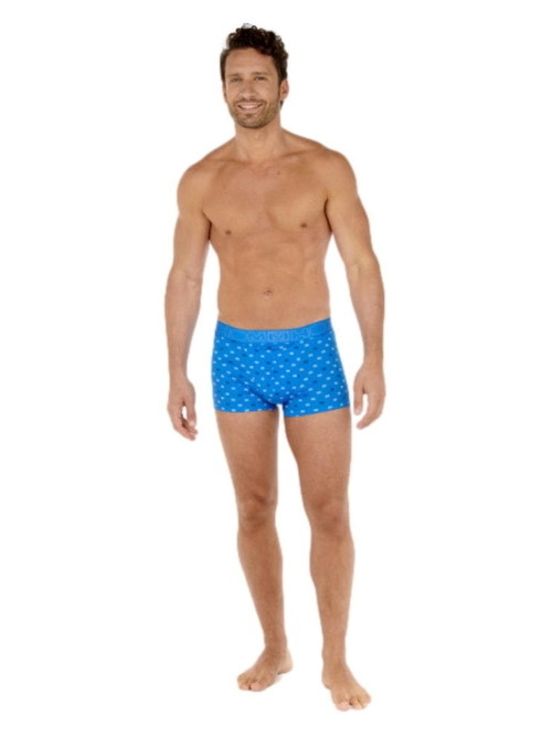 HOM Vauban blauw/print boxershort