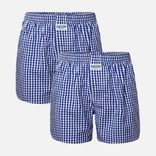 Zaccini Woven marine blauw/wit wijde boxershort