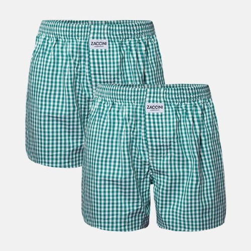 Zaccini Woven groen/wit wijde boxershort