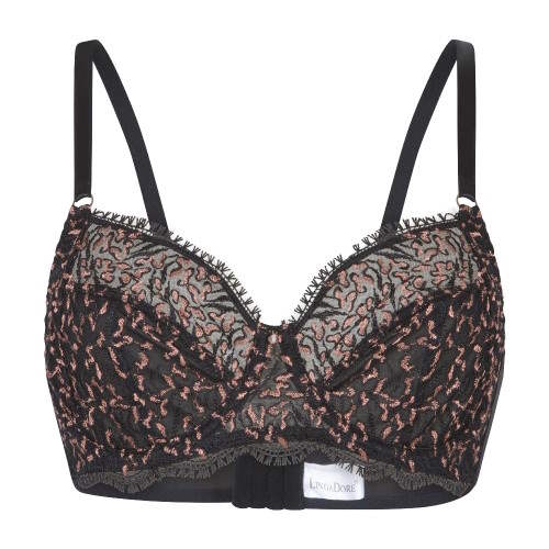LingaDore In love with embroidery zwart/koper niet voorgevormde bh