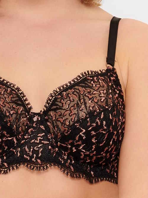 LingaDore In love with embroidery zwart/koper niet voorgevormde bh