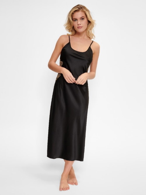 LingaDore Night Black Incence zwart/goud slipdress