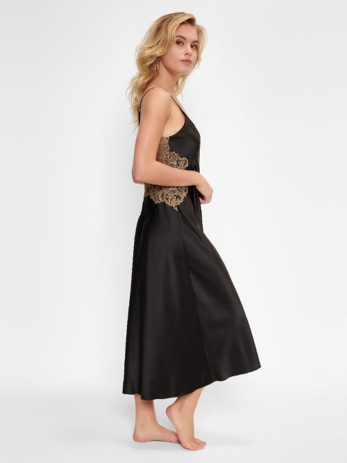 LingaDore Night Black Incence zwart/goud slipdress