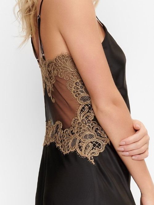 LingaDore Night Black Incence zwart/goud slipdress