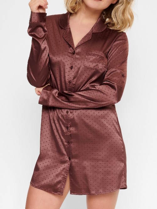 LingaDore Night Brown Dots bruin nachthemd