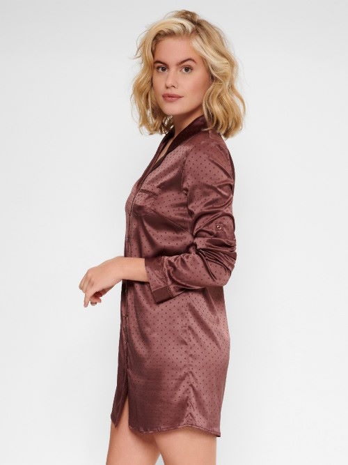 LingaDore Night Brown Dots bruin nachthemd