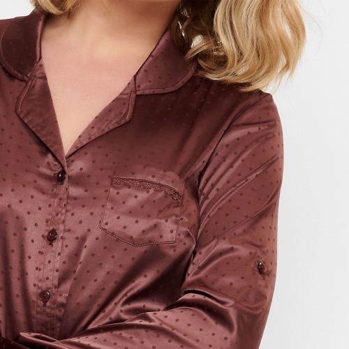 LingaDore Night Brown Dots bruin nachthemd
