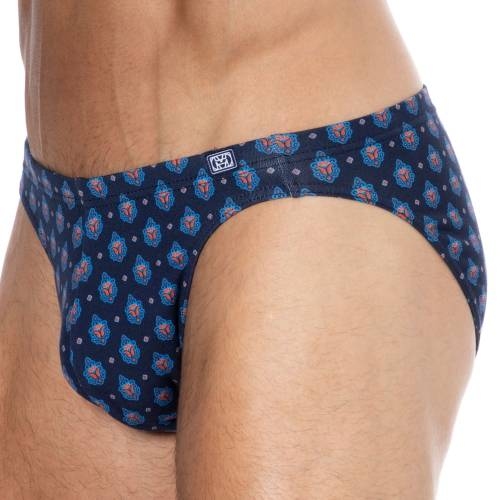 HOM Frioul marine blauw/print heren slip