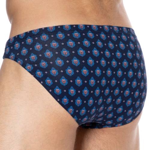 HOM Frioul marine blauw/print heren slip