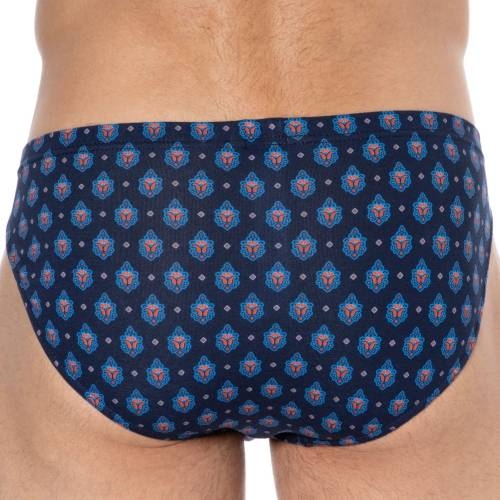 HOM Frioul marine blauw/print heren slip
