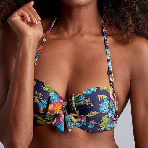 Marlies Dekkers Badmode Jardin des Fleurs marine blauw/print voorgevormde bikinitop