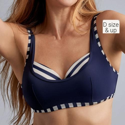 Marlies Dekkers Badmode Mariniere marine blauw/ivoor voorgevormde bikinitop