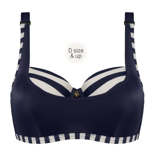 Marlies Dekkers Badmode Mariniere marine blauw/ivoor voorgevormde bikinitop