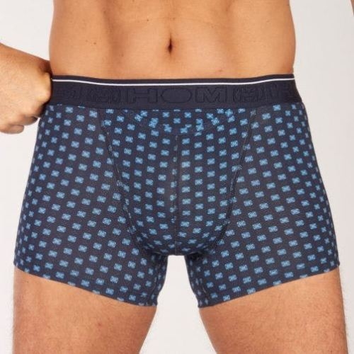 HOM Dominique marine blauw/print boxershort