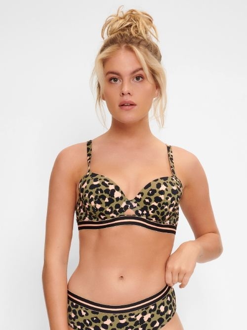 LingaDore Beach Black Panter animal print voorgevormde bikinitop