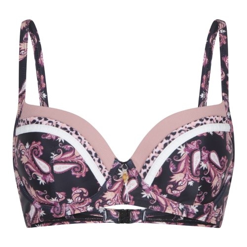 LingaDore Beach Paisley Love zwart/print voorgevormde bikinitop