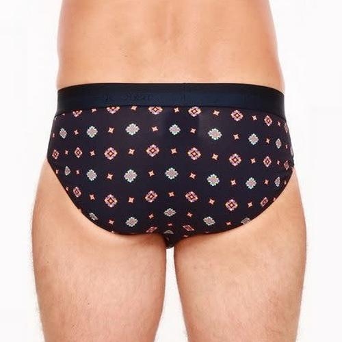 HOM Marius marine blauw/print heren slip