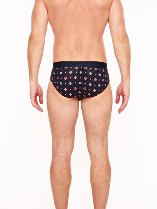 HOM Marius marine blauw/print heren slip