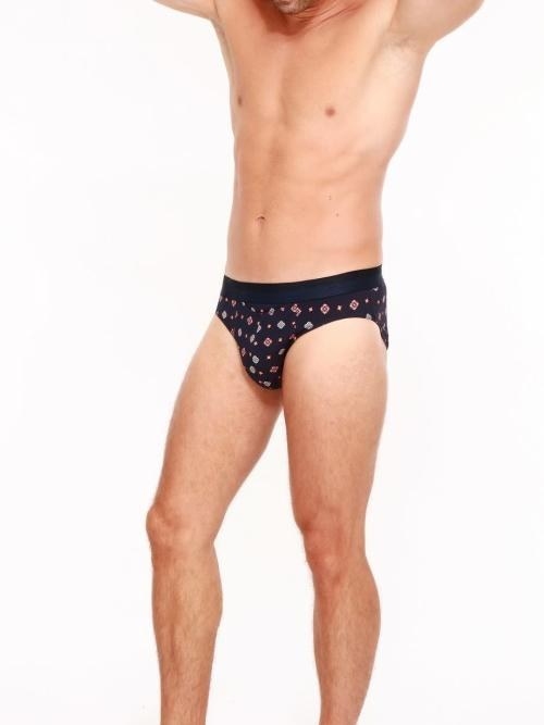 HOM Marius marine blauw/print heren slip