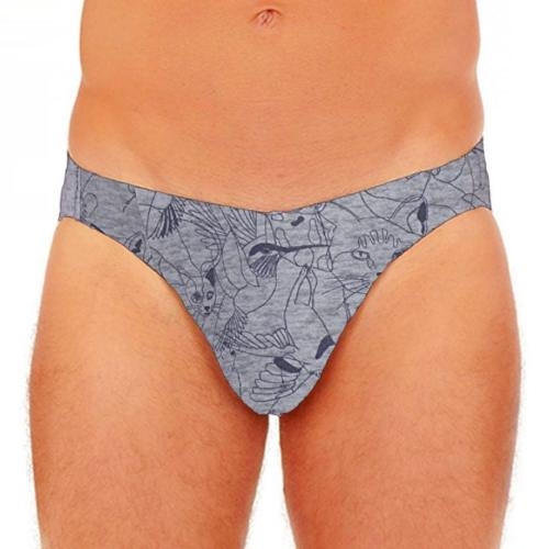 HOM Annimals grijs/print heren slip
