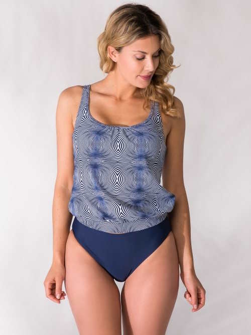 Bomain Green Grafic marine blauw tankini set