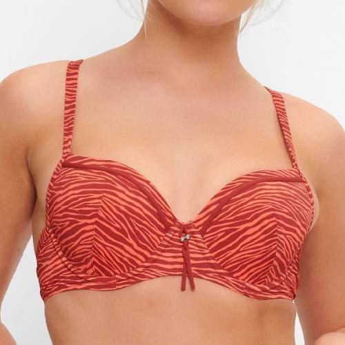 LingaDore Beach Bright Zebra animal print voorgevormde bikinitop