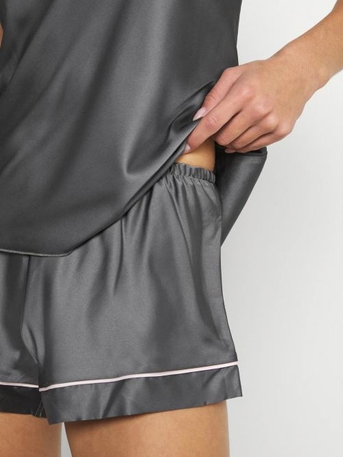 LingaDore Night Simple Satin antraciet shortama