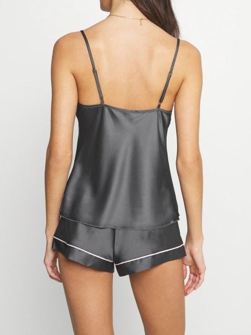 LingaDore Night Simple Satin antraciet shortama