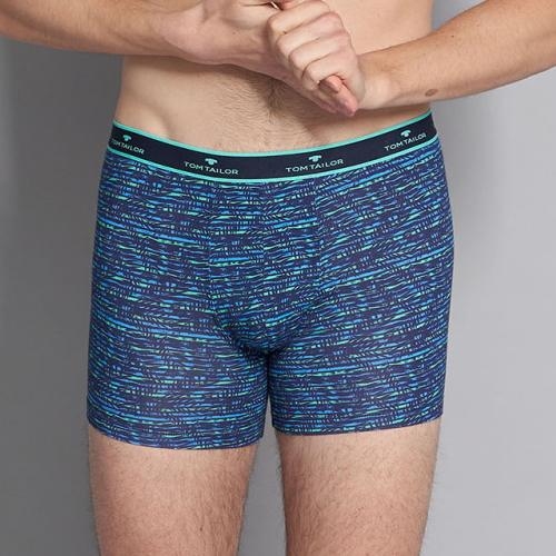 Tom Tailor Palm Leaves marine blauw/print boxershort