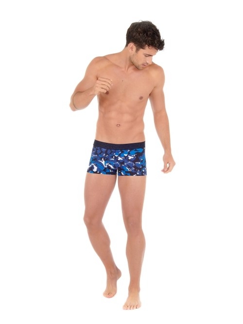 HOM Madrague blauw/print boxershort