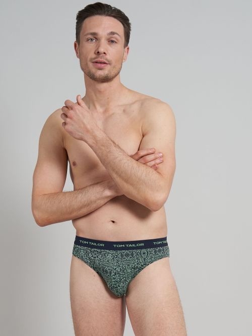 Tom Tailor Blue/Green All over  marine blauw/print heren slip