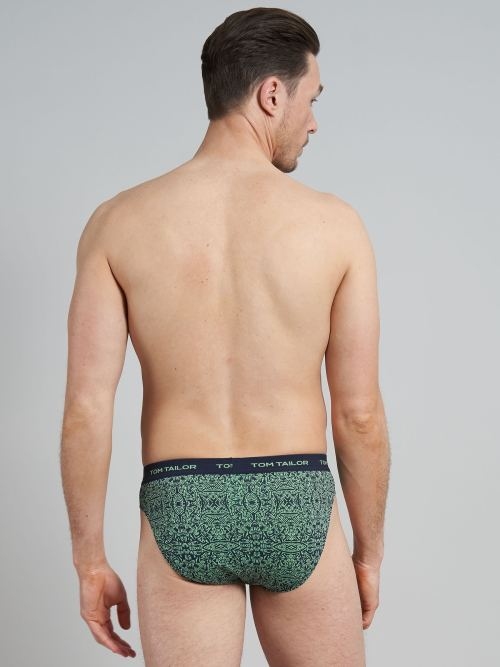 Tom Tailor Blue/Green All over  marine blauw/print heren slip