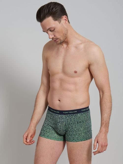 Tom Tailor Blue/Green All over  marine blauw/print boxershort
