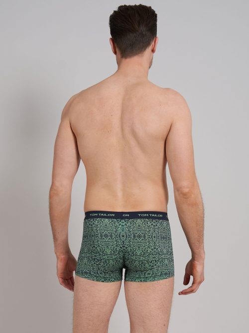 Tom Tailor Blue/Green All over  marine blauw/print boxershort