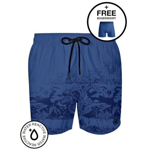 Muchachomalo Water React blauw/print zwemshort