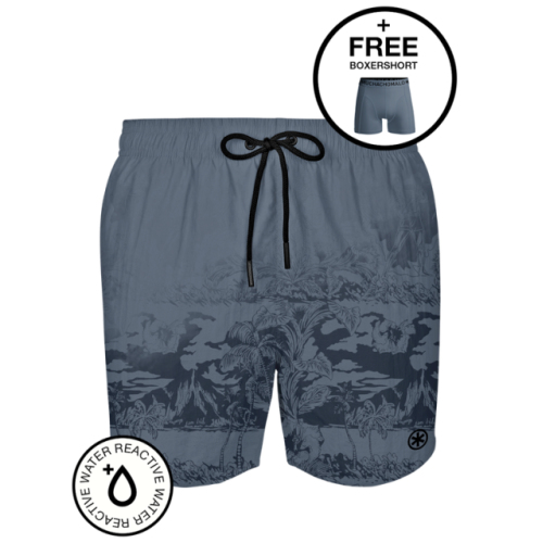 Muchachomalo Water React grijs/print zwemshort