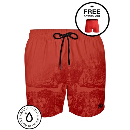 Muchachomalo Water React rood/print zwemshort