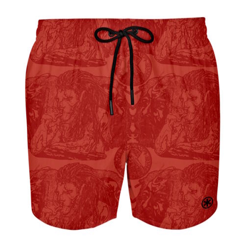 Muchachomalo Water React rood/print zwemshort
